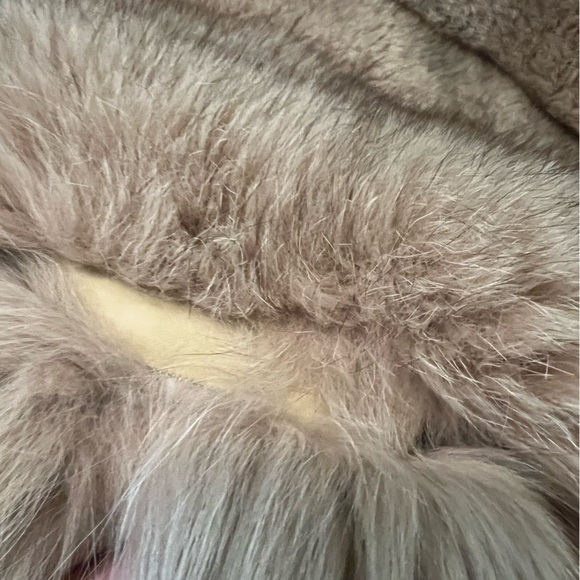 Custom $1K Real Fox Fur Plush Long Vest Gilet Jacket coat beige XL 12/14/16 mink - Picture 5 of 16